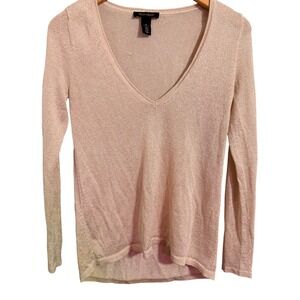 White House Black‎ Market Sparkle V Neck Long Sleeve Sweater Top XS